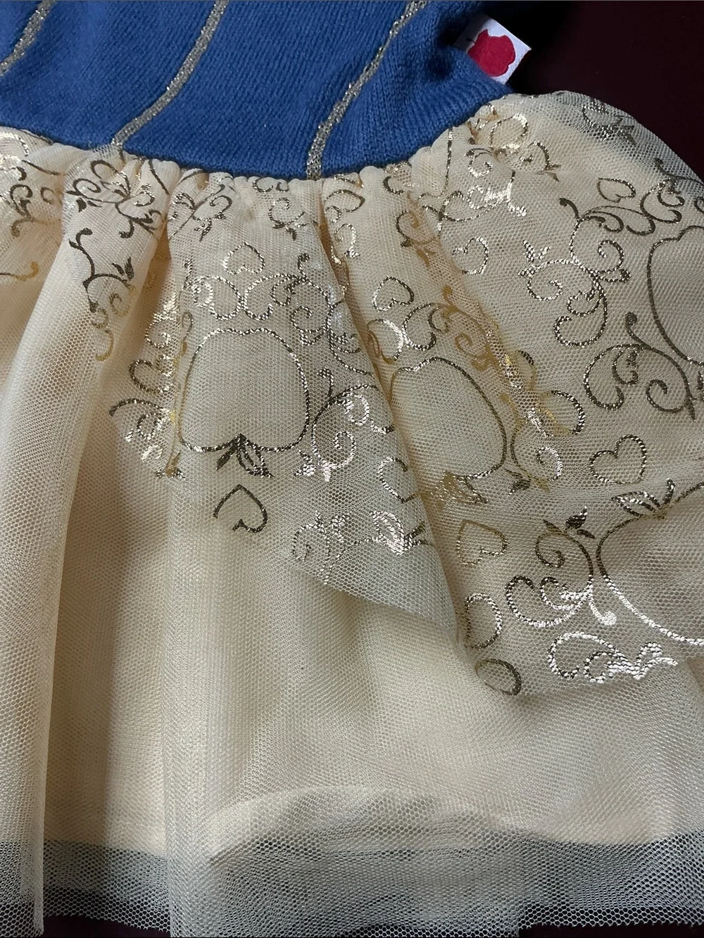 Disney Girls Snow White Dress Sweater Knit Bodice Tulle Skirt